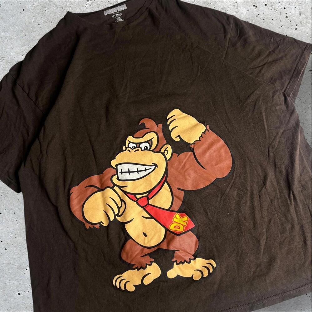 DONKEY KONG Men's T-Shirt Game Tee Nintendo World Brown Size‎ 2X